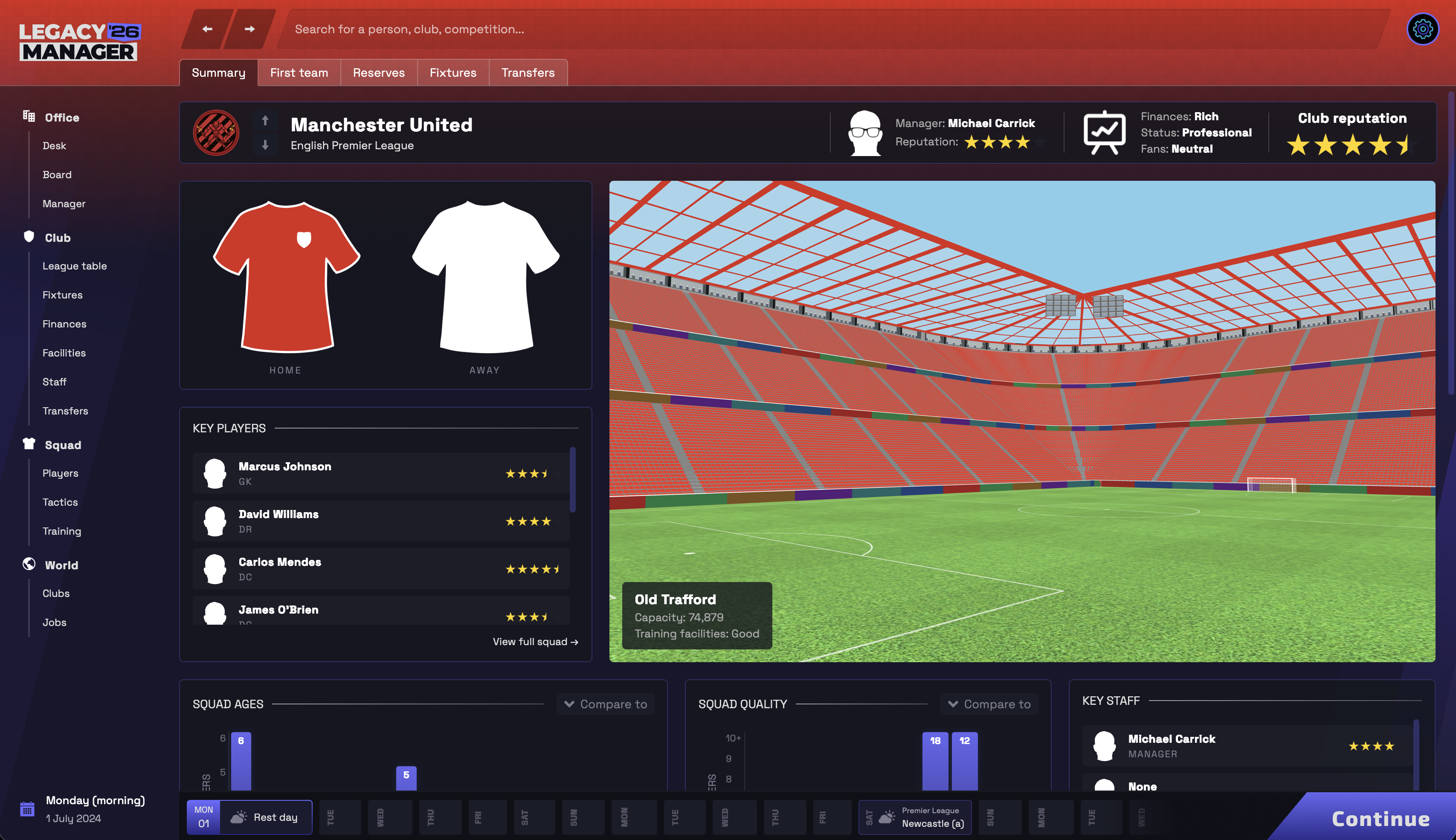 Club profile and management